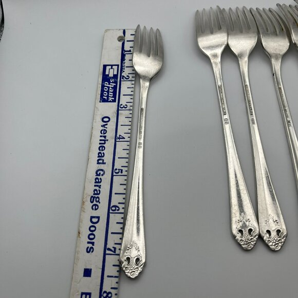 Holmes & Edwards LOVELY LADY Dinner Forks Silverplate Lot of‎ 6 IS Vintage - Picture 12 of 12